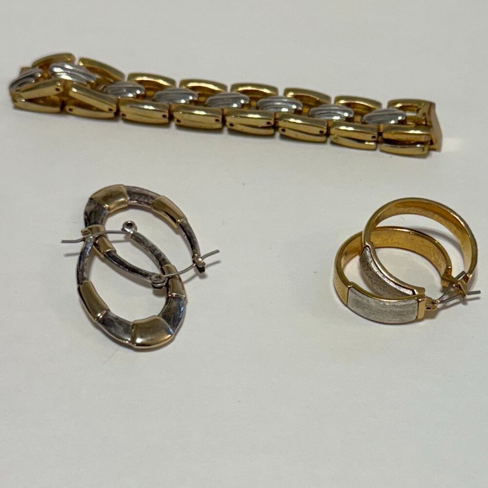 Gold & Silver Earring Bracelet TRIO